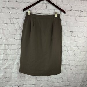 vtg Kasper A.S.L 100% Wool pencil skirt sz 10 knee length office classic neutral